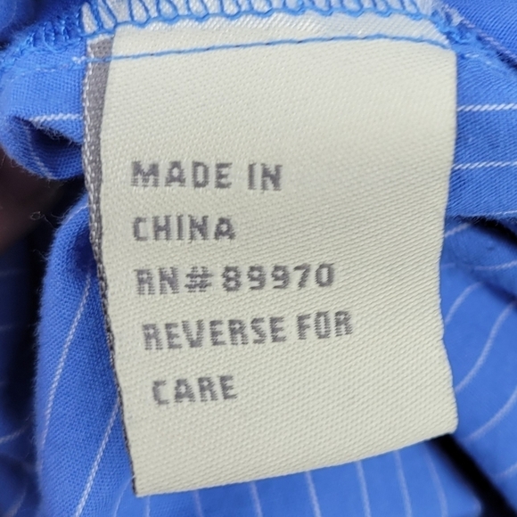 Men's Blue Plaid Eighty Eight Button Front Shirt,Size M - Picture 9 of 11